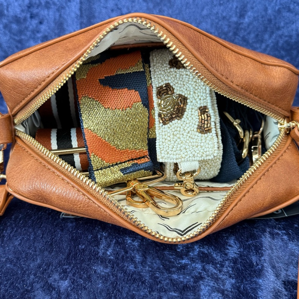 Altar'd State Women's Brown‎ Vegan Leather Lola Crossbody Bag & 3-Add'l Straps